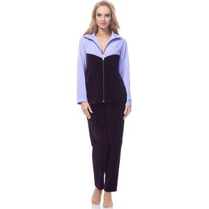 Merry Style – Dames Huispak – Vrijetijdspak – Velours – MS-MG-F-SUIT-n – Blauw – L
