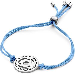 CO88 Collection Chakra 8CB 90210 Armband met Stalen Element - Throath Chakra Ø 20 mm - One-size - Blauw