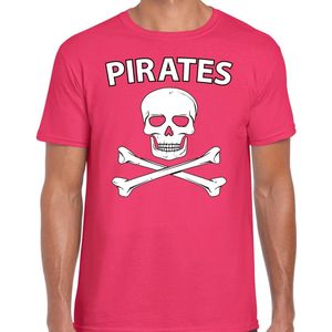 Fout piraten shirt / foute party verkleed shirt roze heren - Foute party piraten kostuum - Verkleedkleding XL