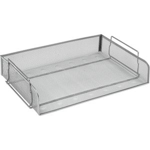 Zilveren stapelbare brievenbak - functioneel en stijlvol - 1 stuk - zilver - metaal - 335mm x 245mm x 63mm
