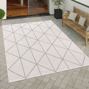 Paco Home Buiten Vloerkleed Tapijt Voor Binnen Balkon Keuken Tapijt Scandi Geo Modern 120x160 cm