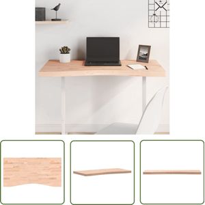 The Living Store Bureaublad 100x(45-50)x4 cm massief beukenhout - Bureau Blad - Beuken Hout - Bureau - Schrijfblad - Home Office