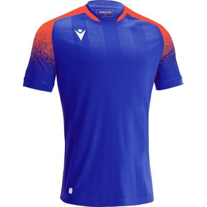 Macron Alioth Shirt Korte Mouw Kinderen - Electric Blue / Oranje | Maat: 7-8 Y