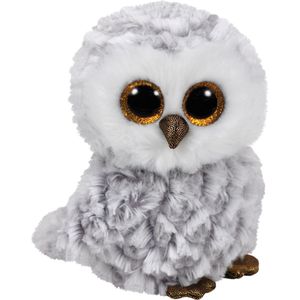 Ty Beanie Pluche uil - knuffel vogel - wit - 15 cm - bosdieren knuffel