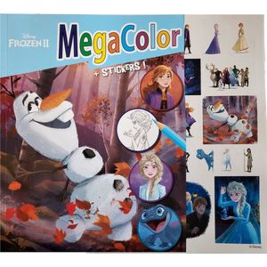 Disney Frozen 2 - Kleurboek met stickers, Megacolor, 125 kleurplaten, knutselen - prinsessen - kado - cadeau - verjaardag