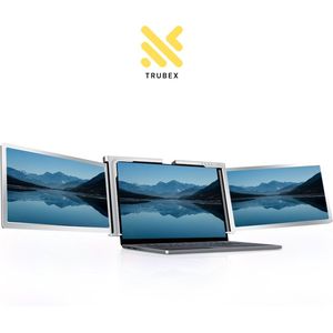 Trubex Tri-Screen - 2023 Versie - Portable Monitor - Beeldscherm - Monitoren - Scherm - Monitor - Inclusief Beschermhoes - 11.6"" - 1920x1080P - 60 Hz - HDMI & USB-C - Laptopscherm: 13.3"" - 16.5"" - Zilver