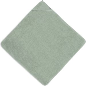 Jollein - Badcape Badstof 100x100cm - Baby Handdoek met Badcape, Omslagdoek, Badponcho - Ash Green