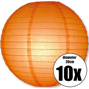 10 oranje lampionnen met een diameter van 20cm