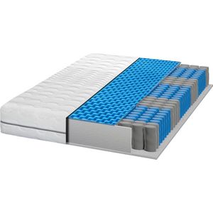 Matras 180x200 H3 H4 - hoogte 21cm - zacht - Ergonomische 7-zone pocketvering matras 180x200cm - zacht - Ademende hoes van dubbele stof met aloë vera finish