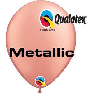 Qualatex Ballonnen Metallic Rose Gold 30 cm 100 stuks