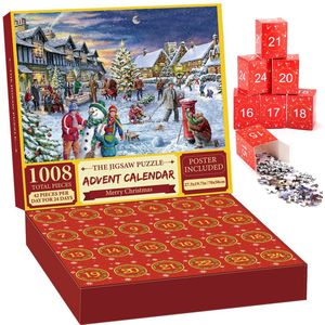 YYCHAN Adventskalender 2024 - Kersttafereel 24 Dagen Puzzel Aftelkalender - G
