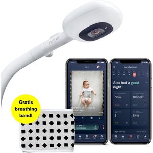Nanit Pro Camera Babyfoon met App + vloerstandaard + sensorvrij ademhalingsband - Slaaptrainer - 256-bit AES encryptie