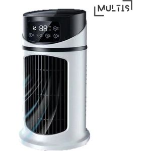 Multis Mini Mobiele Airco Zonder Slang en Afvoer - Ventilator - 3-in-1 - Draagbare Aircooler - LED Verlichting - Caravan en Camper - Slaapkamer en Woonkamer - 6 Snelheden - Wit