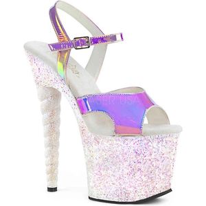 Pleaser - UNICORN-711LG Sandaal met enkelband, Paaldans schoenen - Paaldans schoenen - 38 Shoes - Roze