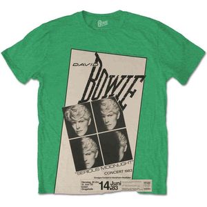 David Bowie - Concert '83 Heren T-shirt - XL - Groen
