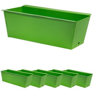 Set van 6 groene metalen plantenbakken voor Europallet - Balkonbak en bloembak met blikinzet