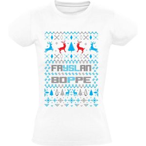 Fryslan Boppe Dames Kerst T-shirt - Friesland - fans - sfeer - voetbal - club - kersttrui - foute kersttrui - 05 - cadeau - shirt