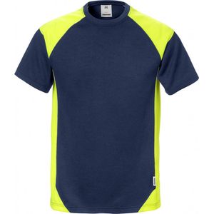 Fristads T-Shirt 7046 Thv - Marineblauw/hi-vis geel - 4XL