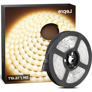 5M Warm White LED Strip Set 12V Self Adhesive Flexible LED Strip for TV Garden Christmas Club Parties Indoor Outdoor Decoration