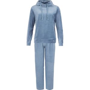 By Louise Dames Lounge Huispak Velours Blauw - Maat M