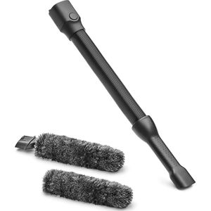 Duster Kit - Buigzame Plumeau Zuigslang - Reiniging van Gevoelige Voorwerpen - Krasvrij Afdusten - Stofzuigeropzetstuk - Wasbaar - 8000 Accustofzuiger - Grijs/Zwart Plumeau
