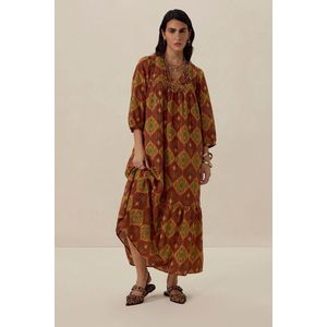 Sissy-Boy - Donkerrode maxi jurk met ikat dessin