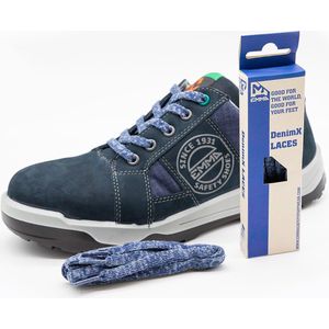 DenimX - Schoenveters van gerecyclede denim - kleur STONE (licht grijs) - 90 cm