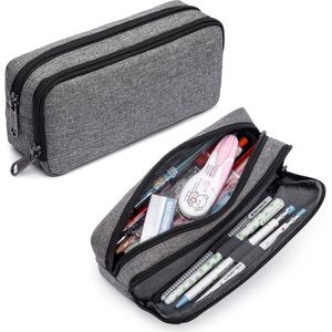 Etui - Pennenzak met grote capaciteit - Mooie etui - Opbergtas voor kantoorbenodigdheden - Eenvoudig en stevig - Multifunctionele pennenzak - Pennenzak voor jongens en meisjes - School etui - grijs 1Stuks