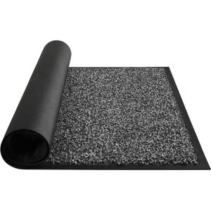 Droogloopmat & Schoonloopmat - 60x40 cm - Deurmat voor binnen en buiten - Antislip - Grijs