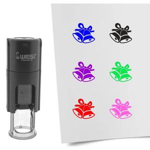CombiCraft Stempel kerstklok 10mm rond groene inkt - per 1 stuk