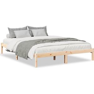 vidaXL - Bedframe - extra - lang - zonder - matras - massief - grenenhout - 160x220 - cm