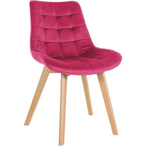In And OutdoorMatch Stoel Cecilia - Roze - Fluweel - Hoogwaardige bekleding - Moderne stoel - Eigentijdse look