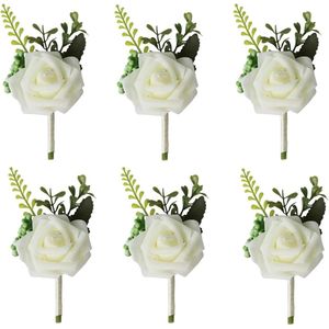 JGS Premium - Bruiloft bloemen stekers set voor mannen en vrouwen - corsage broche - pak decoratie - 6 stuks