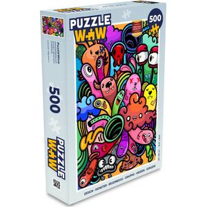 Puzzel Design - Monster - Regenboog - Grappig - Meiden - Jongens - Legpuzzel - Puzzel 500 stukjes