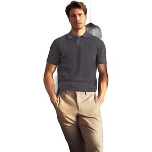 Trendyol Taş Limited Edition Relaxed Gebreid T-Shirt Met Korte Mouwen En Polohals Tmnss23Po00025