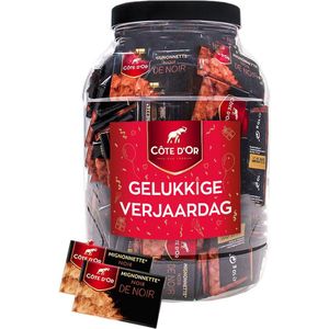 Côte d'Or Mignonnette Noir de Noir chocolade met opschrift ""Gelukkige Verjaardag"" - chocolade verjaardagscadeau - pure chocolade - 1400g