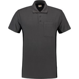 Tricorp Poloshirt Bi-Color - Workwear - 202002 - Donkergrijs-Zwart - maat 7XL