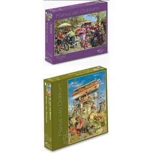 2 x Marius van Dokkum puzzels 1000 stukjes ""Ark van Noach"" en ""Foodtruck