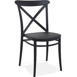 Alterego Retro stapelbare stoel 'JACOB' van zwarte kunststof
