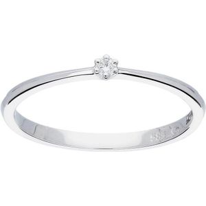 Glow ring met diamant solitaire - 1-0.03ct G/SI - witgoud 14kt - mt 58