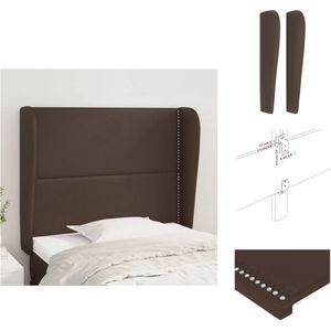 vidaXL Hoofdbord Bed - Bruin - 93 x 23 x 118/128 cm - Duurzaam kunstleer - Stevige houten poten - Verstelbare hoogte - Comfortabele ondersteuning - Montagehandleiding inbegrepen - Bedonderdeel