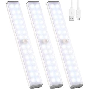 Motion Sensor Lights - Indoor 28 LED Closet Wireless Kitchen Light - Onder kastverlichting - Kabinet verlichting - Oplaadbaar - Slaapkamer Nachtlicht