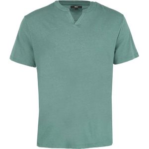 Mexx Linen Blend T-shirt Ss - Mannen - Donker Groen - Maat L