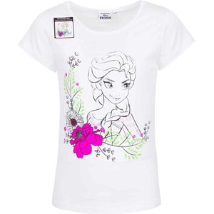 Frozen T-shirt - kleurt in met zonlicht - wit - maat 104