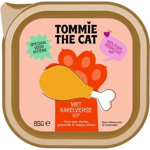 Tommie the Cat - kattenvoer natvoer - kitten verse paté kip - voordeel verpakking - 32 stuks - 85 gram per stuk - zonder suiker en graanvrij