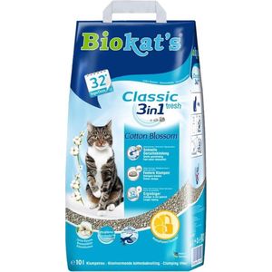 Biokat's Classic 3in1  Fresh Katoenbloemen - Kattenbakvulling - Klontvormend - 10L