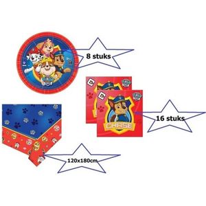 Paw Patrol - Tafelversiering - Kinderfeest - Tafelkleed - Party bordjes - Servetten - PROMOpack.