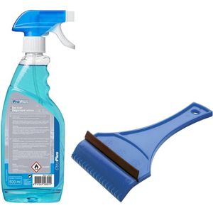 Ruitenontdooier spray - voor auto - 500 ml - antivries sprays - winter/vorst - incl. ijskrabber
