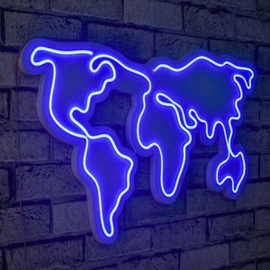 Wereldkaart - Blauw