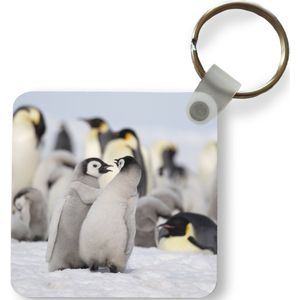 Sleutelhanger - Pinguïns - Sneeuw - Dieren - Plastic - Rond - Uitdeelcadeautjes